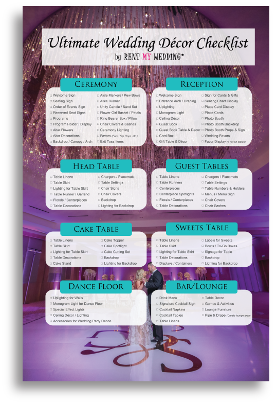Ultimate Wedding Decor Checklist