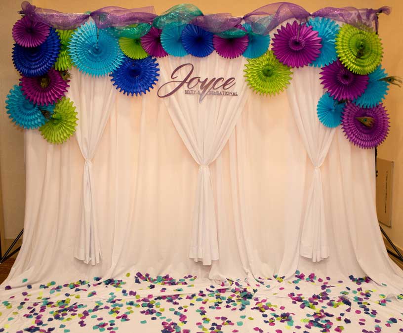 Backdrop with decorations
