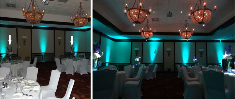 CAKE SPOTLIGHTS - BEFORE AND AFTER! || Rent online at rentmywedding.com with free shipping nationwide! Easy DIY setup.